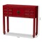 Baxton Studio Red Finished Wood Bronze Finished Accents 6-Drawer Console Table 147-8191 - alternate 4